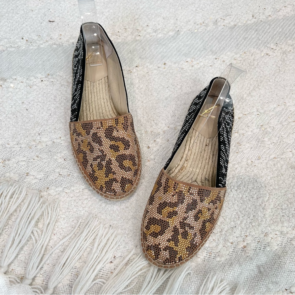 Brian Atwood Animal Print Espadrilles with Woven Sole